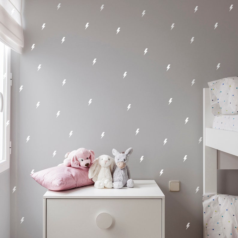 Lightning Pattern Wall Decal Storm Wall Decals Thunder Etsy