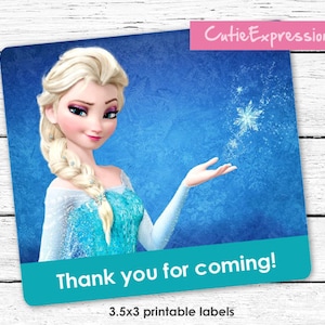 Frozen Birthday Labels - Goody Bag Labels - Thank you label - Olaf Printable labels - Printable labels - Frozen Theme Party Decorations