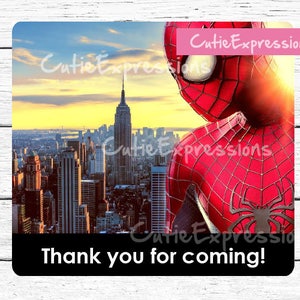 Spiderman Birthday Party, Goody Bag Printable Labels, Boys Birthday Party, Spiderman Theme Party, Superhero Birthday, Thank you Favors