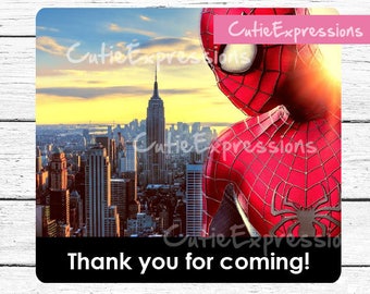 Spiderman Birthday Party, Goody Bag Printable Labels, Boys Birthday Party, Spiderman Theme Party, Superhero Birthday, Thank you Favors