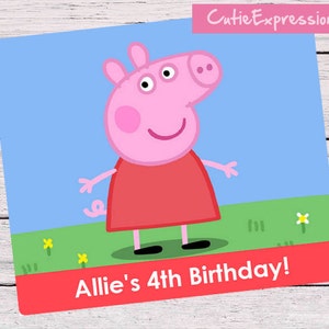 Peppa Pig Birthday - Goody Bag Labels, Peppa Pig Party Decoration, Peppa Pig Birthday Party Favors, Peppa Pig Happy Birthday Printable Tag