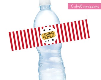 Movie Party Water Bottle Labels - Movie night Decorations - Movie Night Birthday Printable - Movie Night Water Bottles - Movie Theme Party