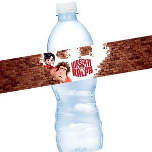 Wreck-it Ralph Birthday - Water Bottle Labels
