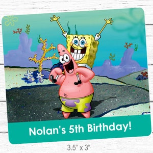SpongeBob Birthday - Goody Bag Labels