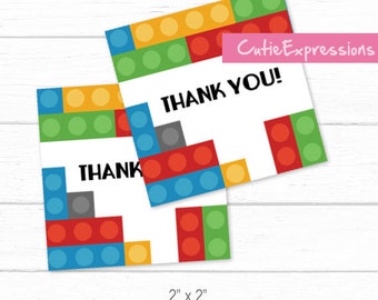 Building Blocks Printable Labels for Goody Bags- Building Blocks Birthday Party - Building Blocks Party Favors - Birthday tags