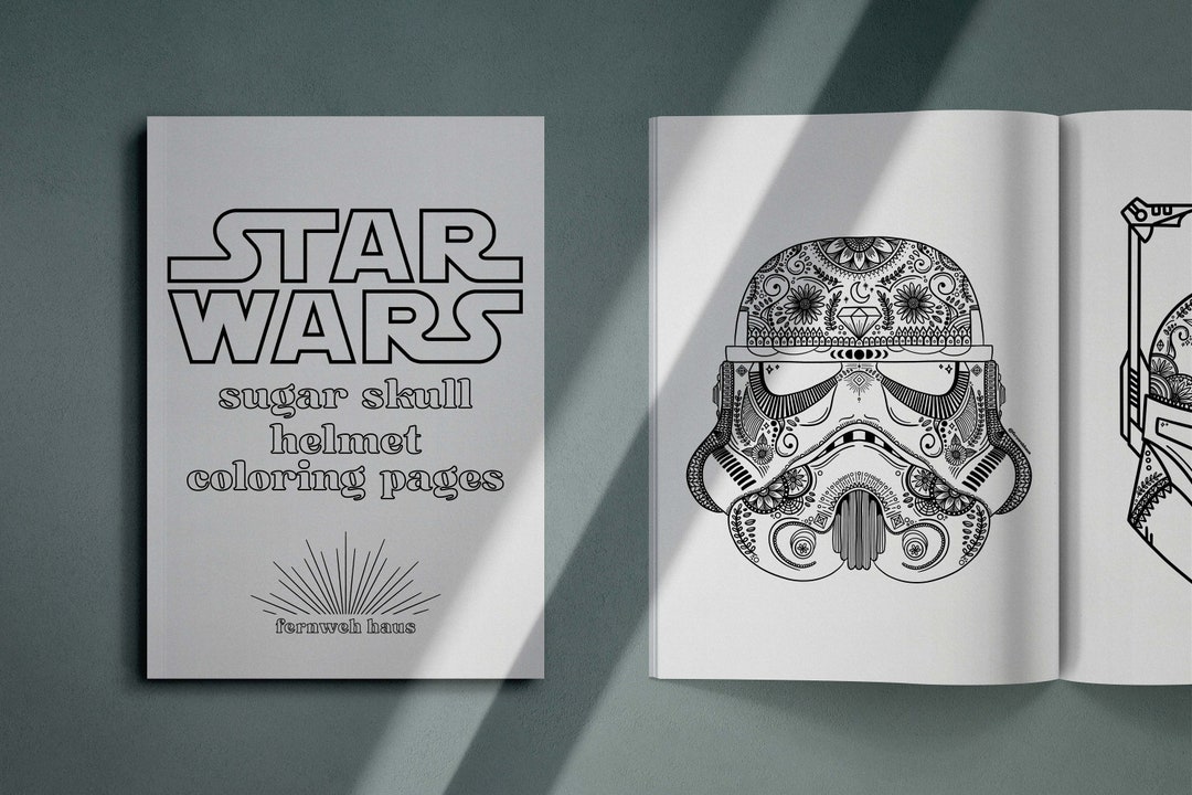 Star Wars Sugar Skull Helmet Coloring Pages Digital Download - Etsy