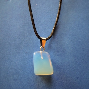 Opalite pendant, Opalite necklace, gemstone, moonstone, square opalite, crystal