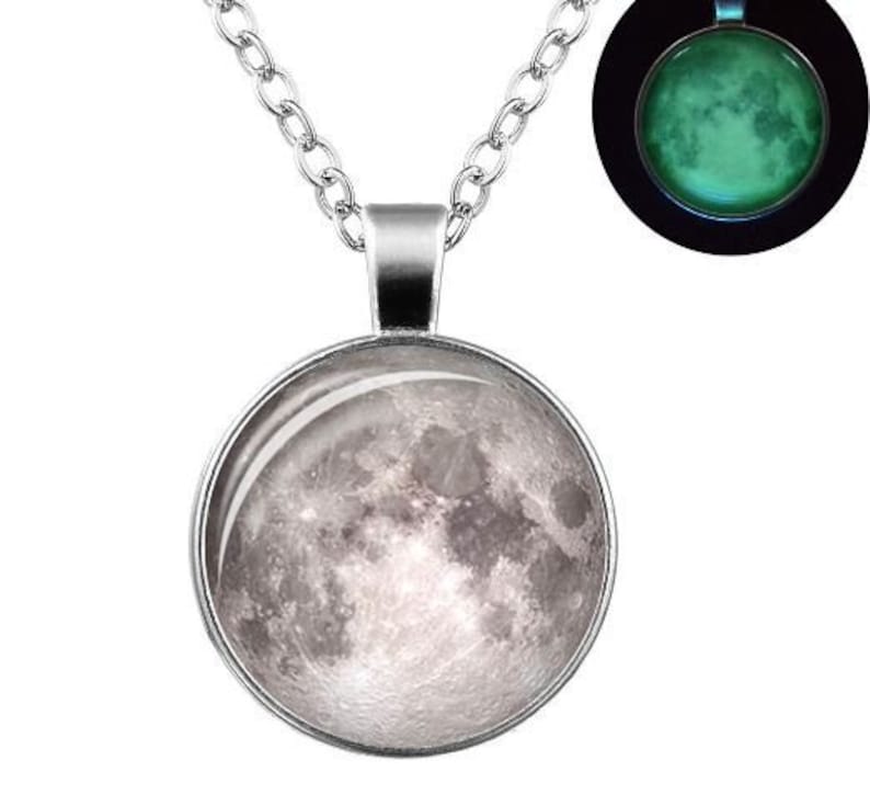 full moon necklace glow in the dark