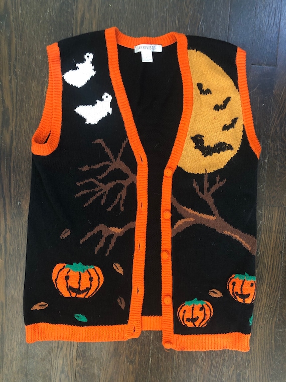 Vintage Halloween Hand-Knit Vest