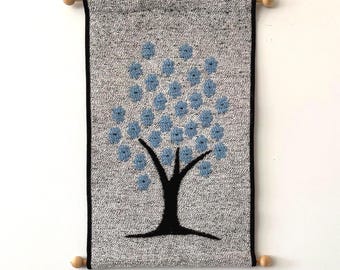 Scandinavian Tree Wall Hanging | Abstract Nordic Woven Textile Art Tapestry | Made in Finland