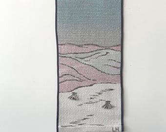Scandinavian Abstract Landscape Wall Hanging | Nordic Woven Textile Art Tapestry | Made in Finland