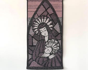 Tapiz escandinavo vintage tejido para pared / Tapiz de arte textil nórdico de María Jesús