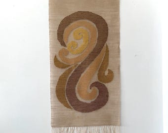 Tapiz de lino escandinavo vintage para pared / Textil nórdico de mediados de siglo para ventanas / Hecho en Finlandia