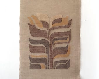 Tapiz de lino escandinavo vintage para pared / Textil nórdico de mediados de siglo para ventanas / Hecho en Finlandia
