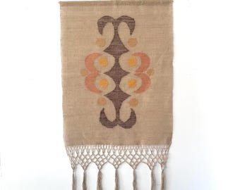 Tapiz de lino escandinavo vintage para pared / Textil nórdico de mediados de siglo para ventanas / Hecho en Finlandia