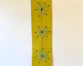 Vintage Scandinavian Wall Hanging | Nordic Mid Century Modern Atomic Textile
