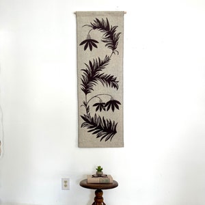 Vintage Scandinavian Wall Hanging | Abstract Botanical Woven Textile Art Tapestry | Nature Folklore Art Handmade Farmhouse Nordic Folk