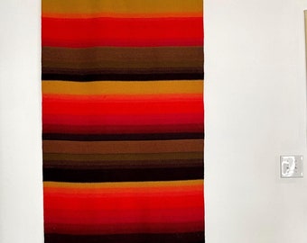 Large Vintage Scandinavian Wool Tapestry: Mid-Century Modern Finnish Raanu