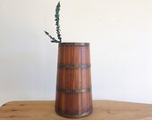 Antique Barrel Bin Stand Vintage Wooden Keg Plant Holder Umbrella Stand Storage Bucket Basket Rustic Bar Farmhouse Primitive Storage
