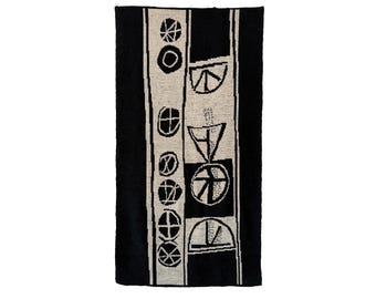 Vintage Helmi Vuorelma Handwoven Wool Wall Hanging | Mid-Century Modern Scandinavian Design