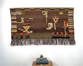Vintage Finnish Tapestry | Mid-Century Modern Woven Wall Hanging