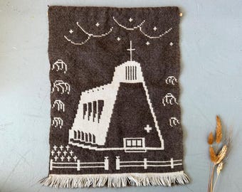 Vintage Finnish Wool Tapestry: Mid-Century Modern Scandinavian Weaving