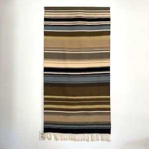 Vintage Scandinavian Wool Tapestry: Mid-Century Modern Woven Wall Hanging