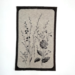 Vintage Scandinavian Wall Hanging | Abstract Botanical Woven Textile Art Tapestry | Geometric Folklore Art Handmade Farmhouse Nordic Folk