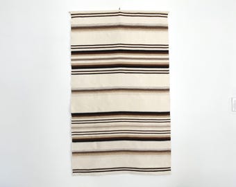 Large Vintage Scandinavian Wool Tapestry: Mid-Century Modern Woven Wall Hanging