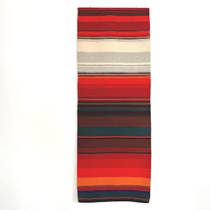 Large Vintage Scandinavian Weaving | Mid-Century Modern Wall Textile | Woven Wool  &quot;Raanu&quot; Finnish Tapestry | Geometric Stripe  Folk Art