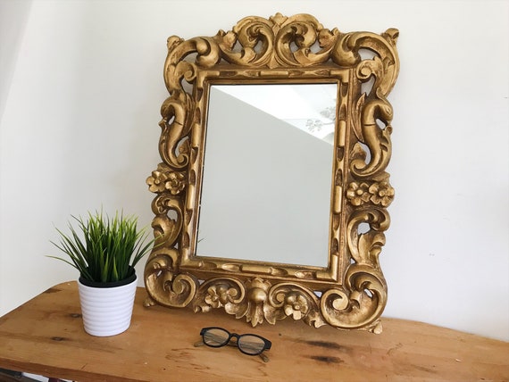 Vintage Wall Mirror Gold Ornate Plastic Mold With Antique Wall Mirror Gold Ornate Plastic Mold