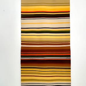 Large Vintage Scandinavian Weaving | Mid-Century Modern Wall Textile | Woven Wool  &quot;Raanu&quot; Finnish Tapestry | Geometric Stripe  Folk Art