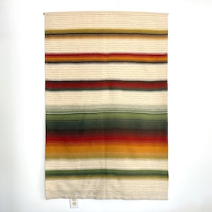 Large Vintage Scandinavian Weaving | Mid-Century Modern Wall Textile | Woven Wool  &quot;Raanu&quot; Finnish Tapestry | Geometric Stripe  Folk Art