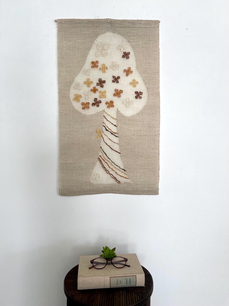 Vintage Abstract Tree Mushroom Wall Hanging Rustic Scandinavian See