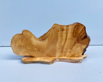 Vintage Natural Wood Mail Holder: Scandinavian Tabletop Decor