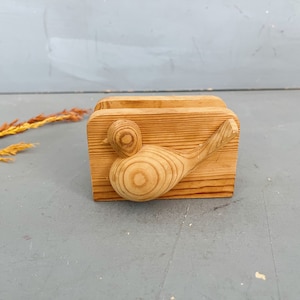 Vintage Wooden Napkin or Letter Holder | Finnish Design Bird Mid-Century Modern Minimalist Tabletop Decor Centerpiece Scandinavian Design