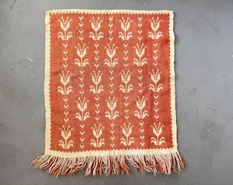 Vintage Scandinavian Wool Tapestry | Mid-Century Modern Nordic Motifs Wall Hanging Made in Finland