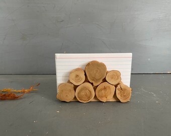 Vintage Juniper Wood Slice Napkin Holder: Scandinavian Table Decor