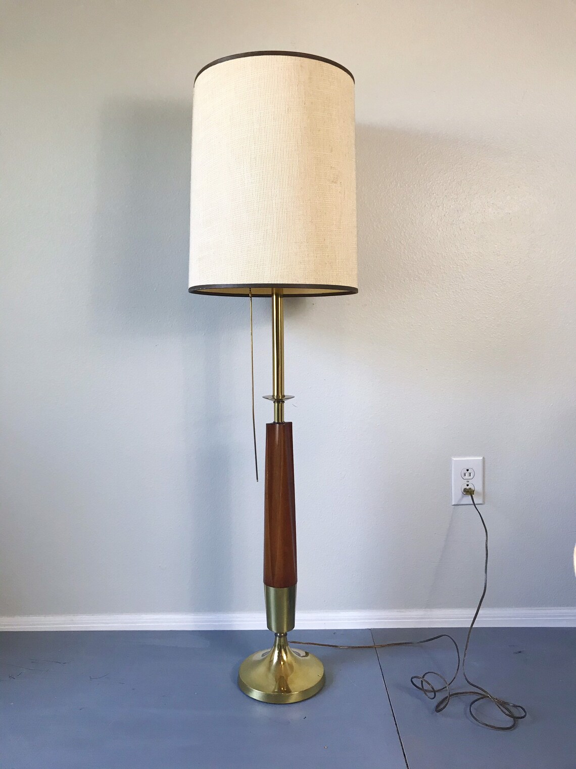 Mid-century Modern Floor Lamp Teak Brass Danish Modern - Etsy