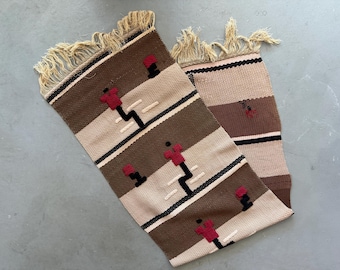 Vintage Scandinavian Woven Table Runner: Mid-Century Modern Nordic Textile Art