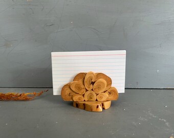 Vintage Juniper Wood Slice Napkin Holder: Scandinavian Table Decor