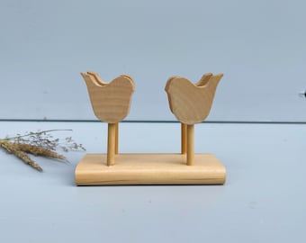 Vintage Aarikka Finland Wooden Bird Napkin Holder: Mid-Century Modern Decor