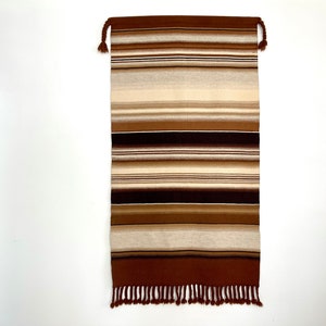 Large Vintage Scandinavian Weaving | Mid-Century Modern Wall Textile | Woven Wool  &quot;Raanu&quot; Finnish Tapestry | Geometric Stripe Folk Art