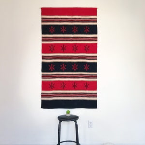 Vintage Scandinavian Motif Weaving | Mid-Century Modern Wall Textile | Woven Wool  &quot;Raanu&quot; Finnish Tapestry | Stripe Textile Folk Art