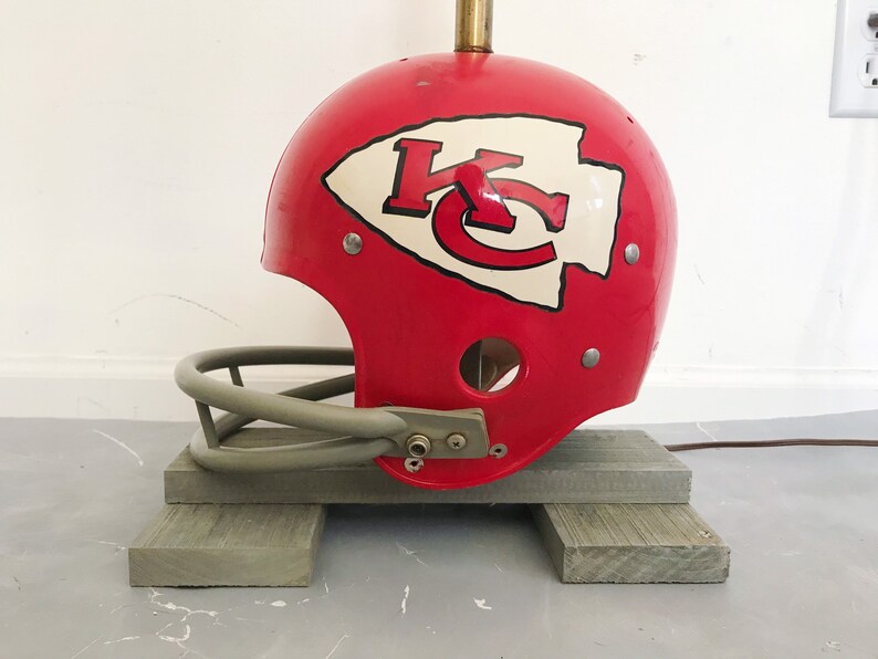 Vintage Kansas City Chiefs Helmet Table Lamp 1960s Etsy Hong Kong