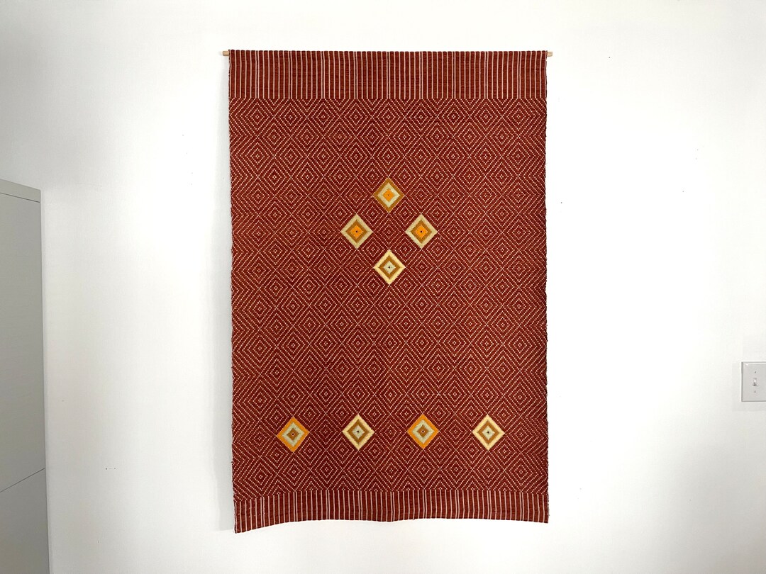 Visual Reference: Vintage Scandinavian Weaving Mid Century Modern Wall Textile Woven Wool