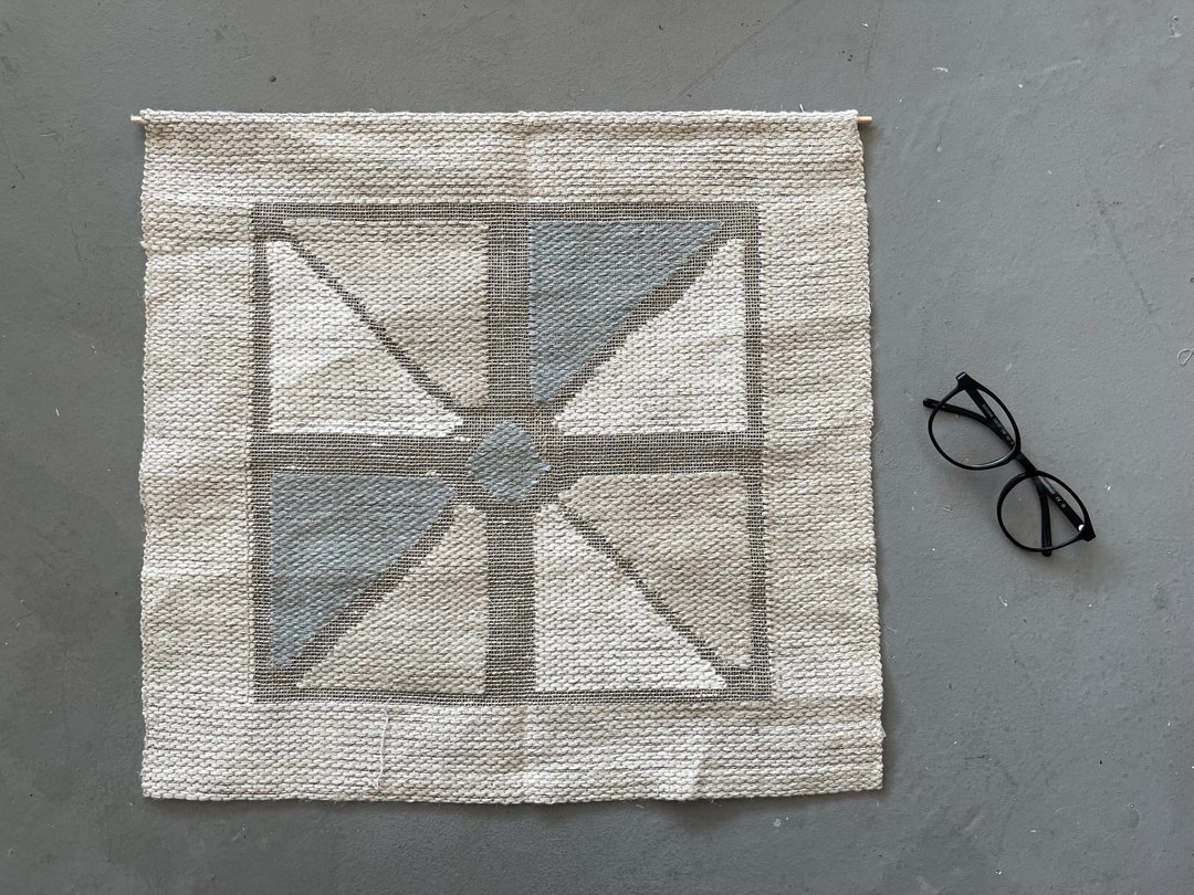 Picture of Vintage Scandinavian Textile Art: Abstract Geometric Wall Hanging - Etsy