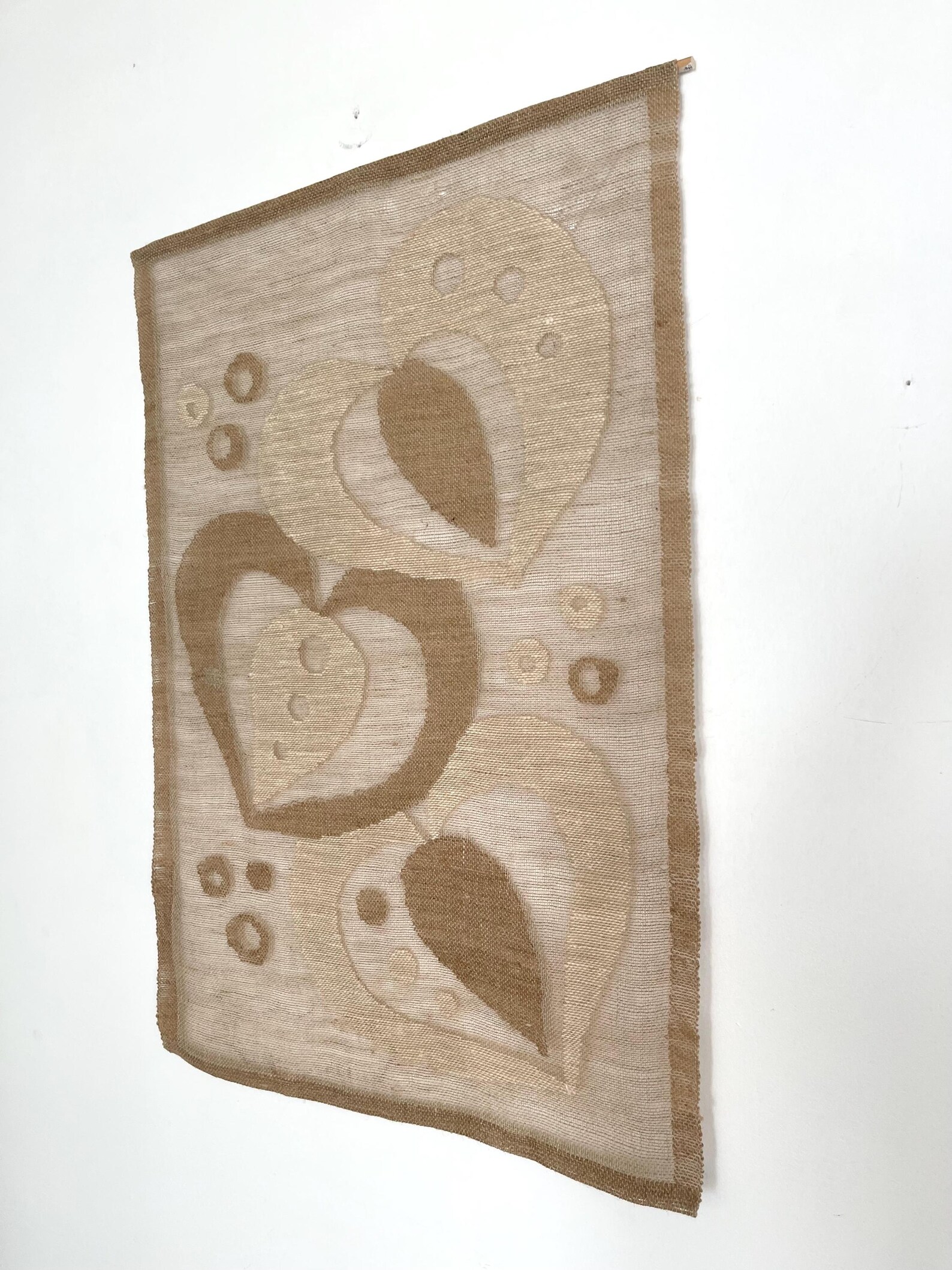 Visual Reference: Vintage Scandinavian Linen Wall Or Window Hanging Abstract Nordic Motif