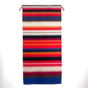 Large Vintage Scandinavian Weaving | Mid-Century Modern Wall Textile | Woven Wool  &quot;Raanu&quot; Finnish Tapestry | Geometric Stripe  Folk Art
