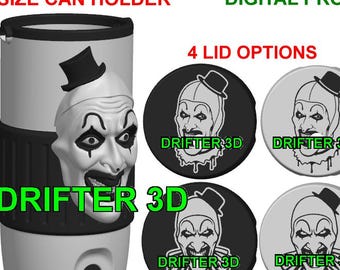 Art-Clown 12 Oz Skinny Size Can Holder- 6 lids